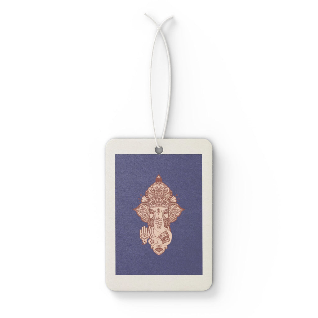 Ganesha Car Air Freshener — Rose Gold Hindu Elephant Aroma Tag