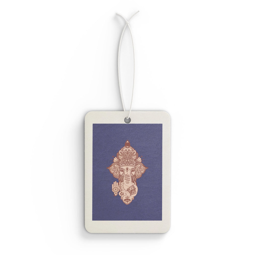 Ganesha Car Air Freshener — Rose Gold Hindu Elephant Aroma Tag