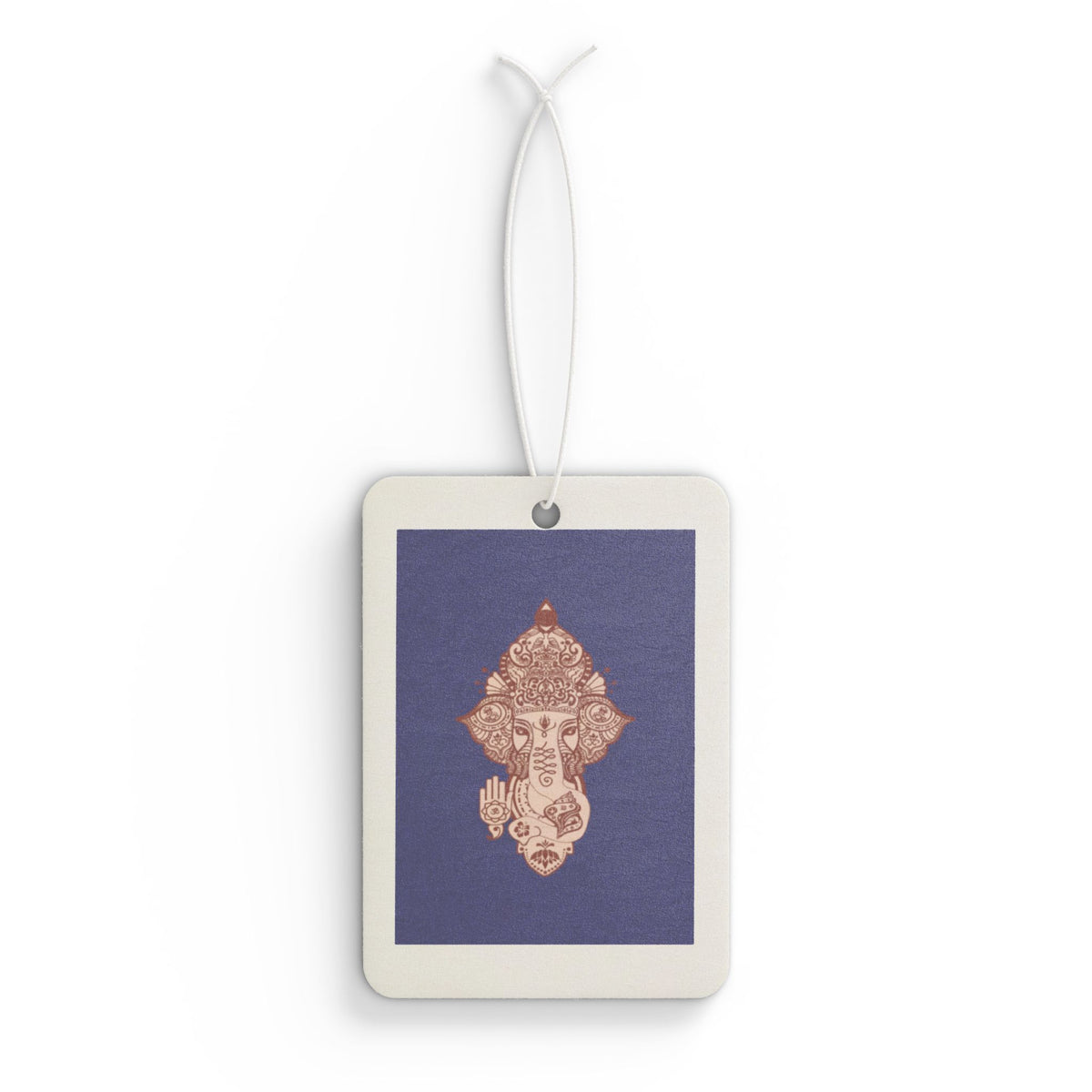 Ganesha Car Air Freshener — Rose Gold Hindu Elephant Aroma Tag