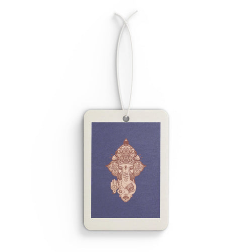 Ganesha Car Air Freshener — Rose Gold Hindu Elephant Aroma Tag