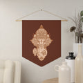 Shri Ganesha Bronze Pennant Wall Banner — Boho Decor for Meditation & Festivities