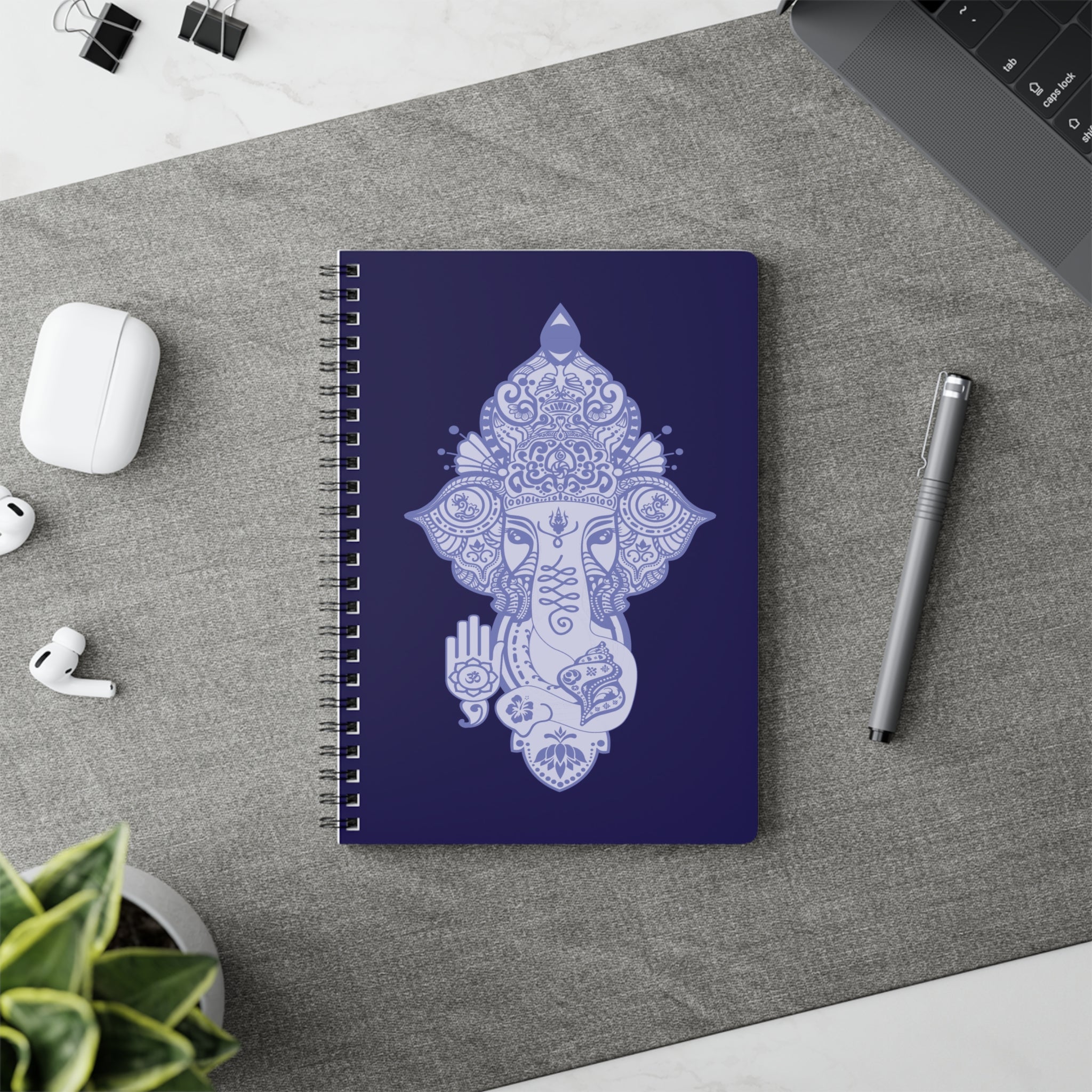 Shri Ganesha PureBlue Wirobound Softcover A5 Notebook