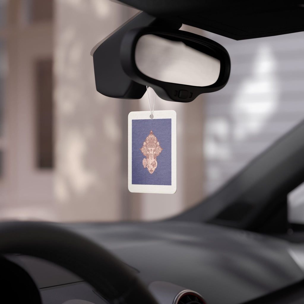Ganesha Car Air Freshener — Rose Gold Hindu Elephant Aroma Tag