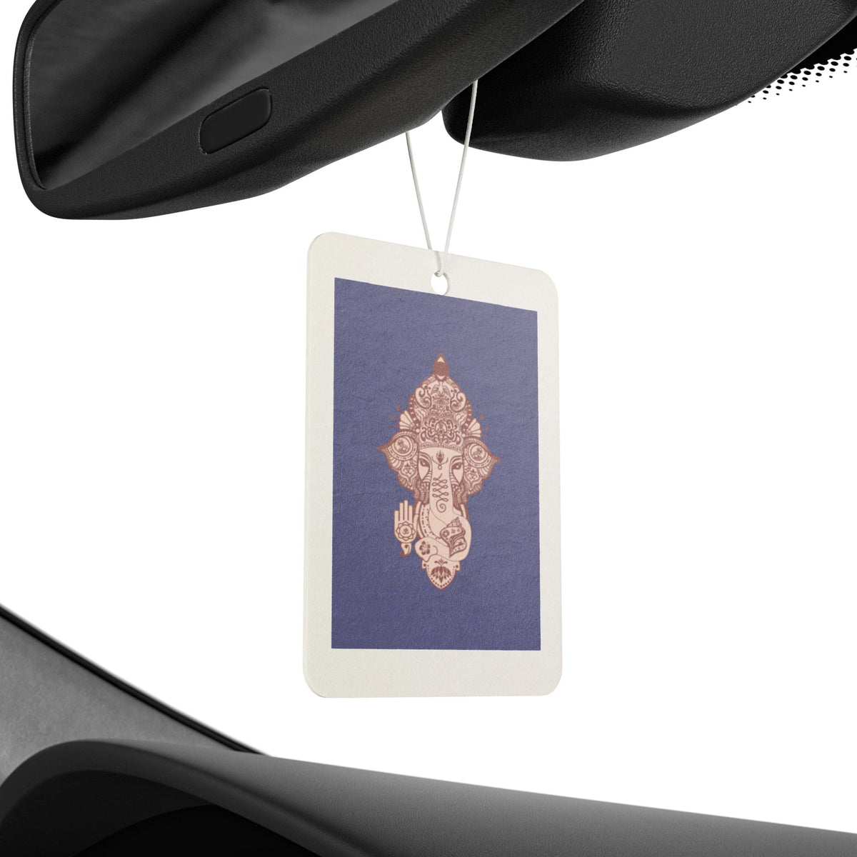 Ganesha Car Air Freshener — Rose Gold Hindu Elephant Aroma Tag
