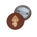 Shri Ganesha Bronze Pin Button — Sacred Badge