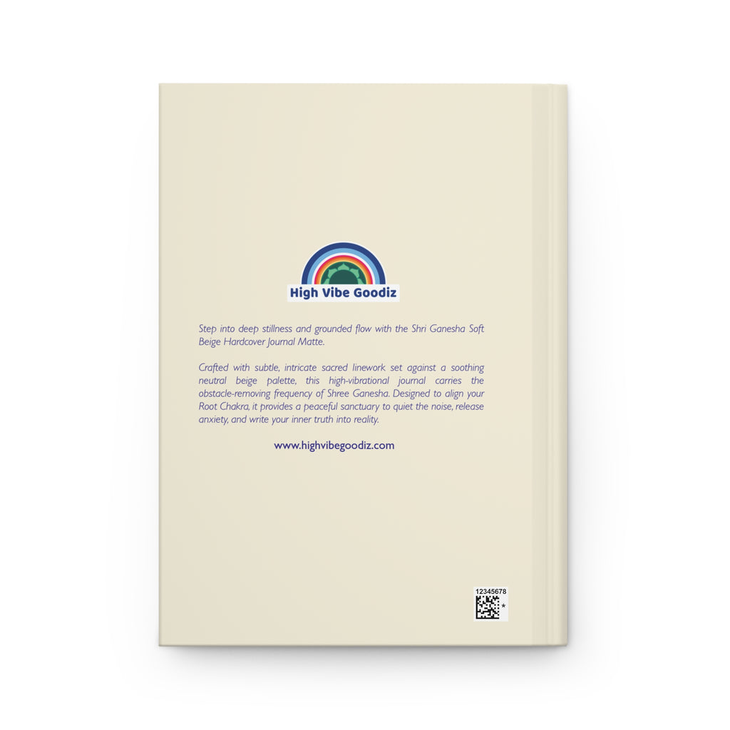 Shri Ganesha Soft Beige Hardcover Journal Matte