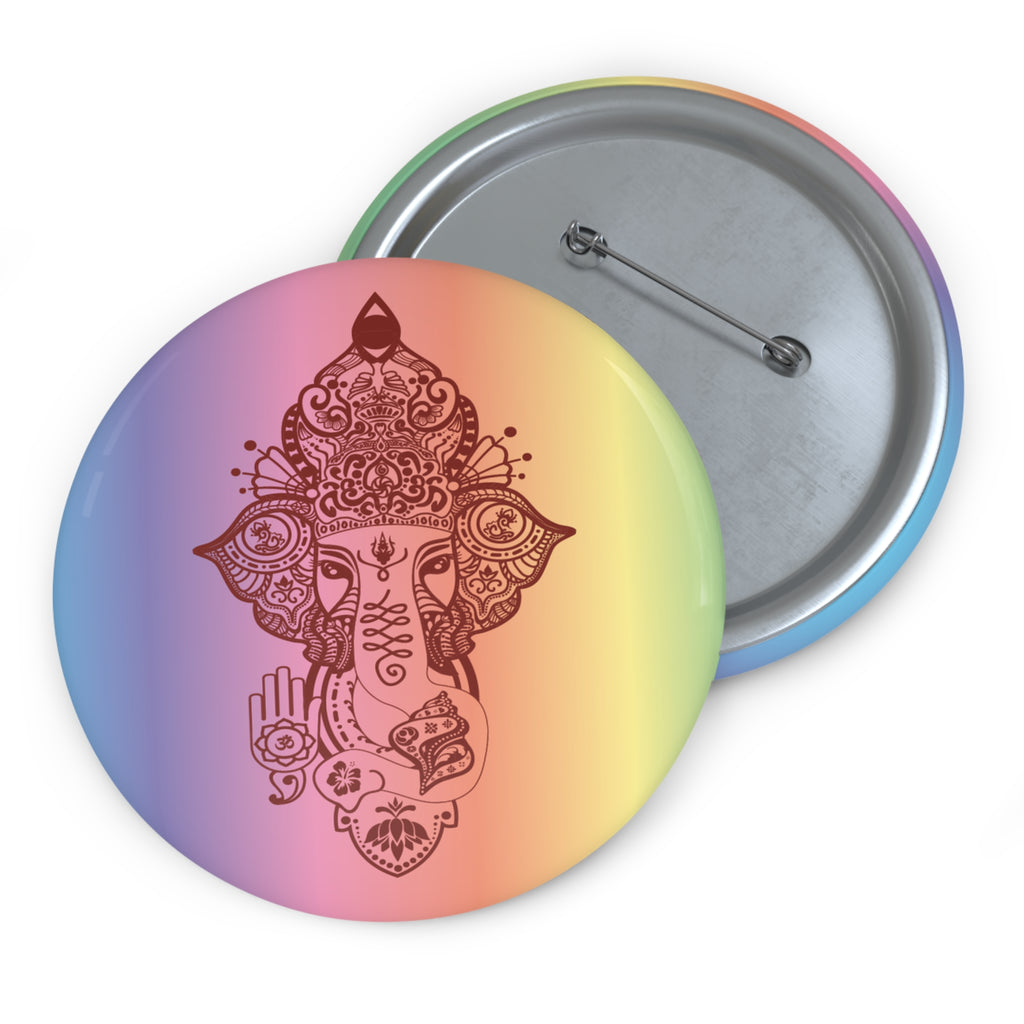 Shri Ganesha Chroma Pin Button —  Sacred Badge