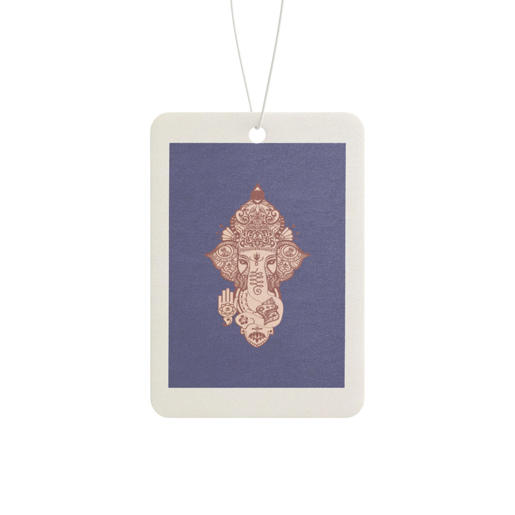 Ganesha Car Air Freshener — Rose Gold Hindu Elephant Aroma Tag